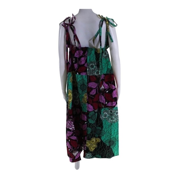 NWT MANGISHI DOLL Shopbop Multicolor Pattern Tie Strap Nala Midi Dress Size 14 - Picture 8 of 11